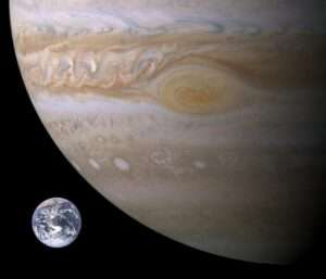 Earth compared to Jupiter